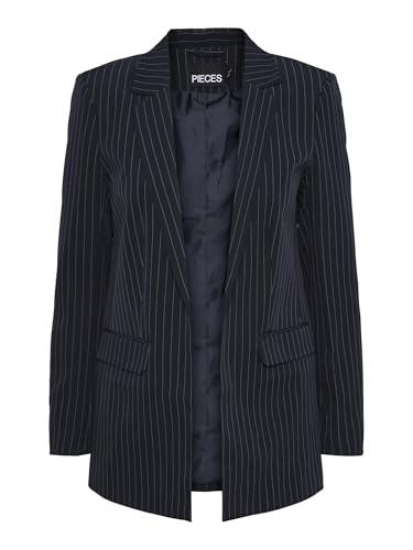PIECES Damen Pcbozzy Ls Loose Striped Blazer Noos Bc, Blau, XS von PIECES