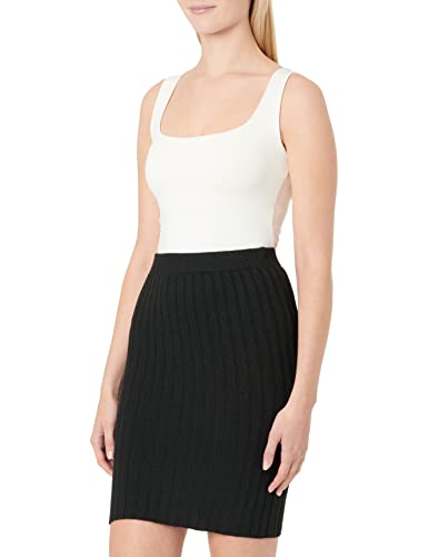 PIECES Damen Pccava Rib Hw Knit Skirt Noos Bc, Schwarz, L von PIECES