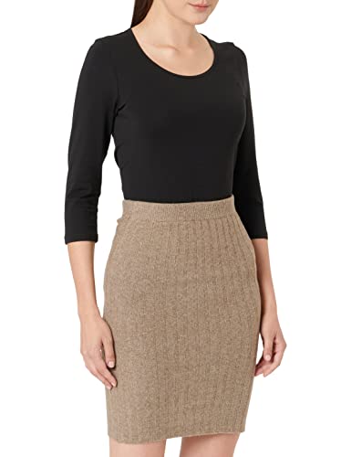 PIECES Damen Pccava Rib Hw Knit Skirt Noos Bc, Fossil, L von PIECES