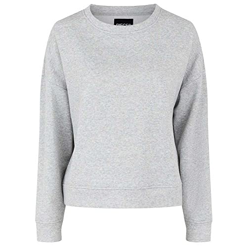 PIECES Damen Pcchilli Ls Noos Bc Sweatshirt, Light Grey Melange, XXL EU PIECES Damen Pcchilli Ls Noos Bc Sweatshirt, Light Grey Melange, XXL EU von PIECES