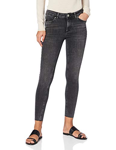 PIECES Damen Pcdelly Skn Mw Cr Raw Dg509-ba/Noos Bc, Dark Grey Denim, S von PIECES