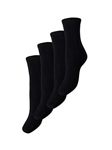 PIECES Damen Pcelisa 4 Pack Socks Noos, Schwarz, 36-38 von PIECES