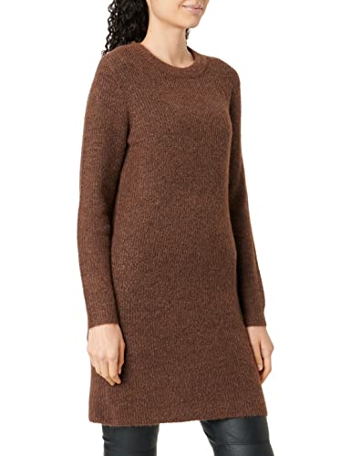 PIECES Damen Pcellen Ls O-Neck Knit Dress Noos Bc, Chicory Coffee, XS von PIECES