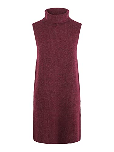 PIECES Damen PCELLEN Rollneck Long Knit Vest NOOS BC Pullover, Grape Wine, S von PIECES