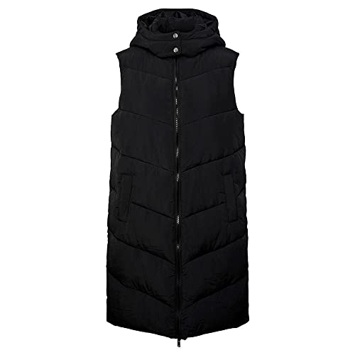 PIECES Damen Pcjamilla Long Puffer Vest Noos Bc, Schwarz, XS von PIECES