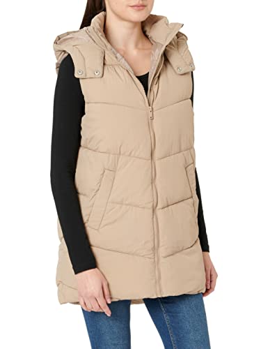 PIECES Damen Pcjamilla Short Puffer Vest Noos Bc, Silver Mink, M von PIECES