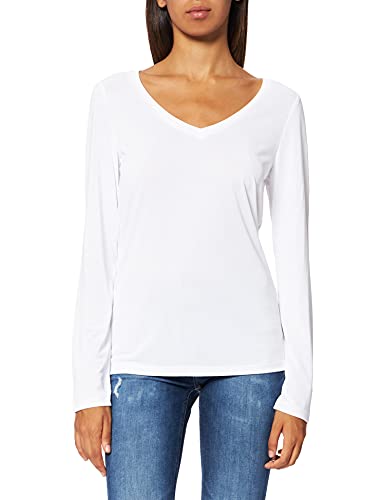 PIECES Damen Pckamala New Top Noos Bc Langarmshirt, Bright White, M EU von PIECES