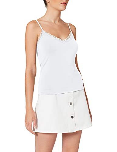 PIECES Damen Pckate Lace Singlet Noos, Cloud Dancer, M von PIECES