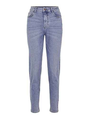 PIECES Damen Pckesia Mom Hw Ank Jns Lb142-vi Noos Bc Jeans, Dark Blue Denim, L EU von PIECES