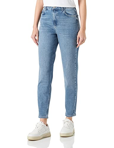 Pieces Damen Pcleah Mom Hw ANK Lb110-ba/NOOS Slim Jeans, Blau (Hellblau Denim), 25W von PIECES