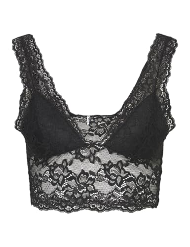 PIECES Damen Pclina Lace Bra Top Noos, Schwarz, XL von PIECES