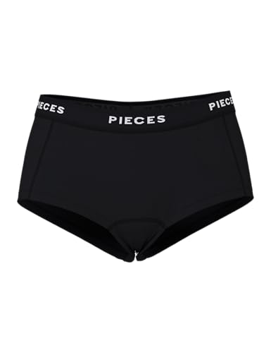 PIECES Damen Pclogo Lady Boxers/Solid Noos, Schwarz, L von PIECES