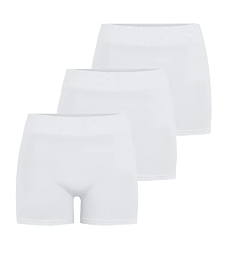 PIECES Damen PCLONDON Mini Shorts 3 Pack, 3 Pack with Bright White, L/XL von PIECES