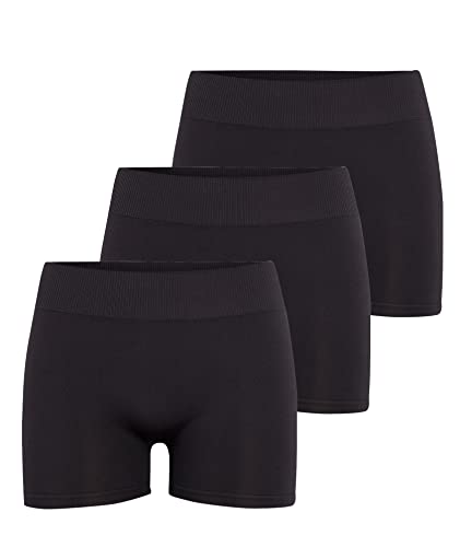PIECES Damen PCLONDON Mini Shorts 3 Pack, Black/3 Pack with Black, L/XL von PIECES