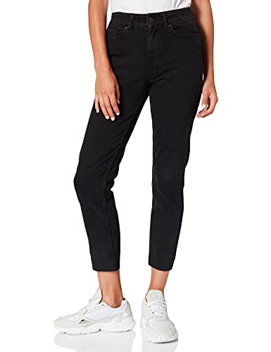 PIECES Damen Pcluna Straight Mw ANK BLC Noos Bc Jeans, Schwarz, 25W / 30L EU von PIECES