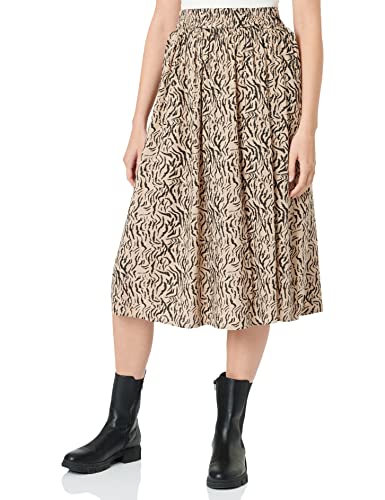 PIECES Damen PCNYA HW MIDI Skirt BC Rock, White Pepper/AOP:Graphic, S von PIECES