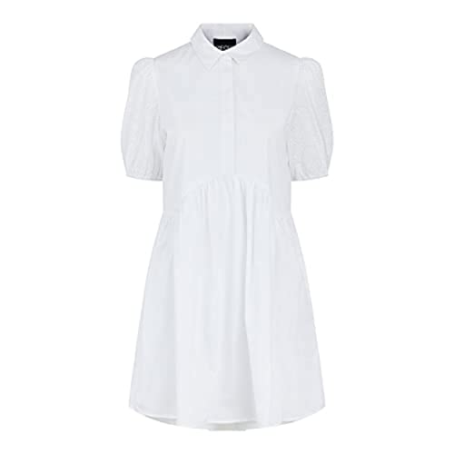 PIECES Damen Pctori Ss Shirt Dress, Bright White, L von PIECES