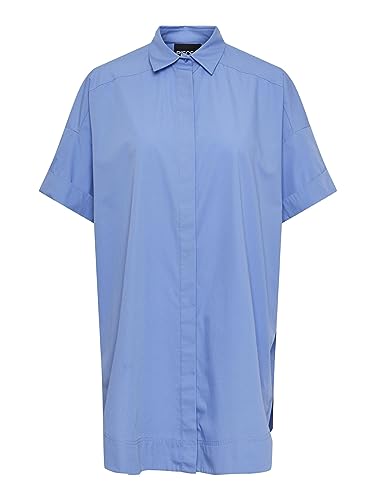 PIECES Damen Pcallu Ss Oversized Shirt D2d, Granada Sky, XS von PIECES