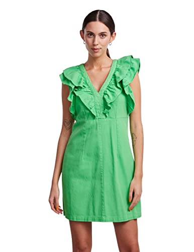 PIECES Damen Pcama Sl Ruffle Dress Bc, Irish Green, XS von PIECES