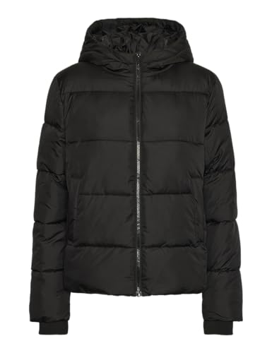 PIECES Damen Pcbee New Short Puffer Jacket Bc, Schwarz, L von PIECES