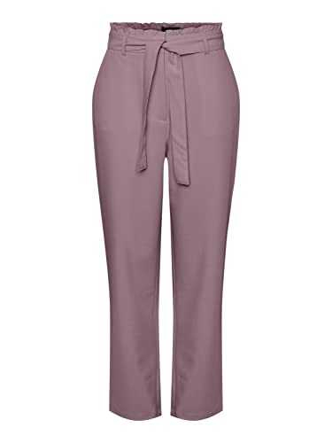 PIECES Damen Pcboss Hw Paperbag Straight Pants Noos Hose, Woodrose, M EU von PIECES