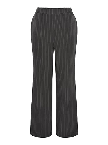 PIECES Damen Pcbossy Hw Wide Striped Pants Noos, Magnet, S von PIECES