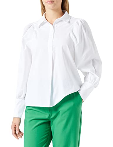 PIECES Damen Pcbrynne Ls Shirt Bc, Bright White, M von PIECES