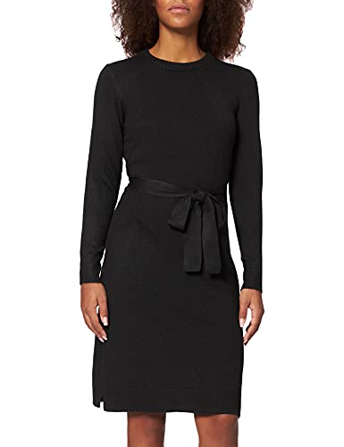 PIECES Damen Pccava O-Neck Knit Dress Noos Bc Kleid, Schwarz, M EU von PIECES