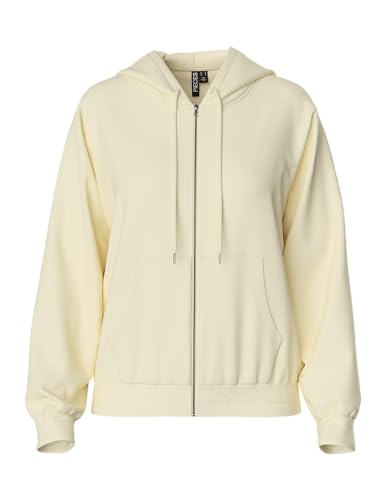 PIECES Damen Pcchilli Ls Zip Hoodie Noos Bc Sweatshirt 17140741 ,White Pepper ,L von PIECES