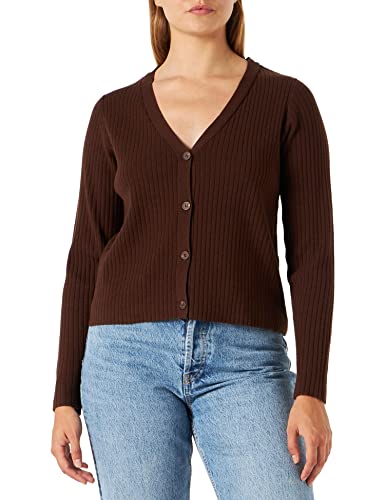 PIECES Damen Pccrista Ls Knit Cardigan Noos Bc Srickjacke, Chicory Coffee, M EU von PIECES