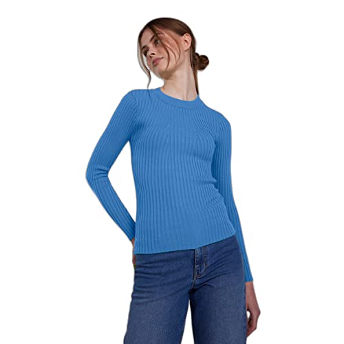 PIECES Damen Pccrista O-Neck Knit Noos Bc Pullover, Granada Sky, L EU von PIECES