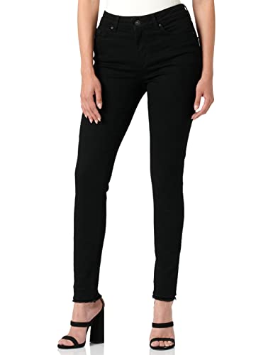 PIECES Damen Pcdelly Skn Mw BLC Noos Jeanshose, Black Denim, S / 32L EU von PIECES