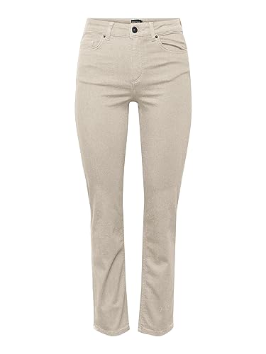 PIECES Damen Pcdelly Straight Mw Ankl Wgra Noos Bc Hose, Whitecap Gray, L 30L EU von PIECES