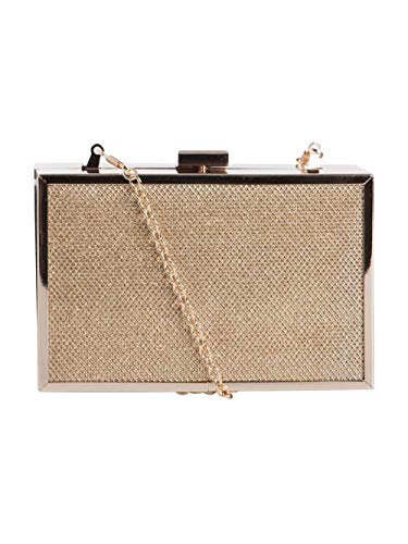 PIECES Damen Pcdominique Hard Case Clutch Gold (Gold Colour) von PIECES