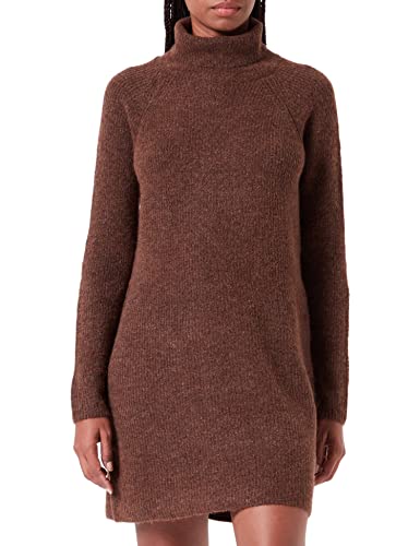 PIECES Damen Pcellen Ls High Neck Knit Dress Noos Bc, Chicory Coffee, L von PIECES