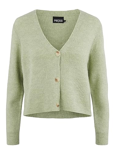 PIECES Damen Pcellen Ls Knit Cardigan Noos Bc Srickjacke, Swamp, L EU von PIECES