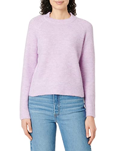 PIECES Damen Pcellen Ls O-Neck Knit Noos Bc, Purple Rose, XL von PIECES