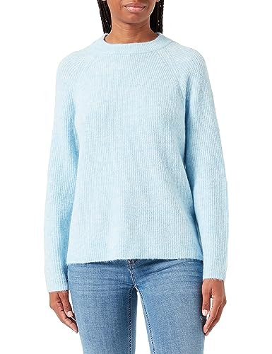 PIECES Damen Pcellen Ls O-Neck Knit Noos Bc Qx, Airy Blue, 46-48 Große Größen von PIECES