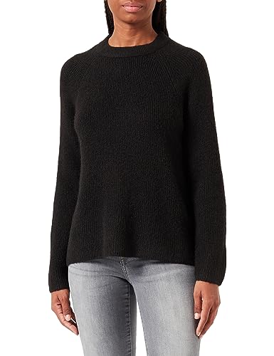 PIECES Damen Pcellen Ls O-Neck Knit Noos Bc Qx, Schwarz, 42-44 Große Größen von PIECES