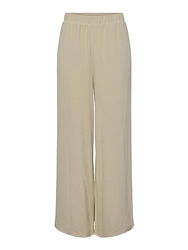 PIECES Damen Pcflore Hw Wide Pants, White Pepper, S von PIECES