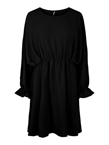 PIECES Damen Pcflore O Neck Dress Kleid, Schwarz, S EU von PIECES