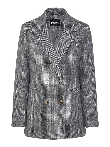 PIECES Damen Pchaven New Blazer Jacket, Magnet/Checks:melange, M von PIECES