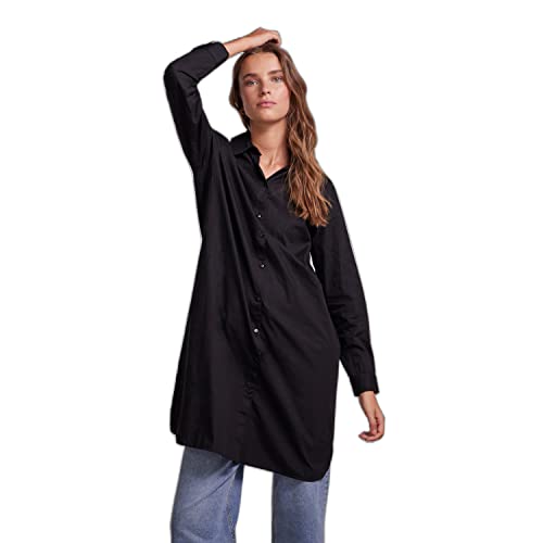 PIECES Damen Pcjayla Ls Shirt Dress Noos Bc, Schwarz, XS von PIECES