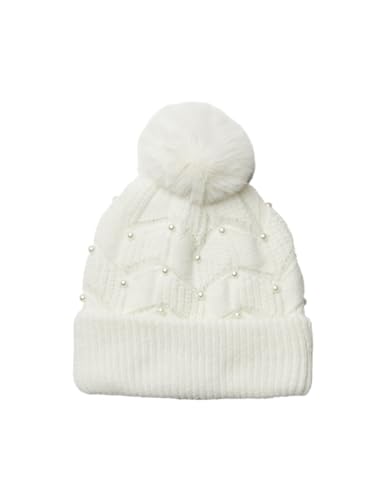PIECES Damen Pcjazmin Hood W. Pom Pom Bc, Cloud Dancer, Einheitsgröße von PIECES