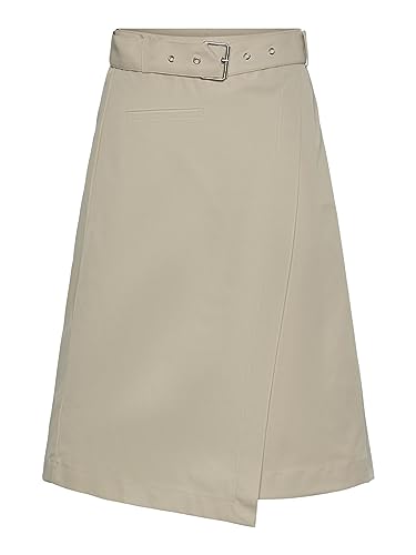 PIECES Damen Pcjenni Hw Asymmetric Skirt, White Pepper, L von PIECES