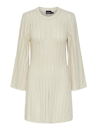 PIECES Damen Pcjesca Ls O-neck Knit Dress Bc, Birch, L von PIECES