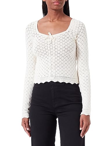 PIECES Damen Pcjudy Ls Cropped Knit, Birch, L von PIECES