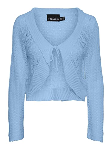 PIECES Damen Pckassa Ls Knit Cardigan, Airy Blue, M EU von PIECES