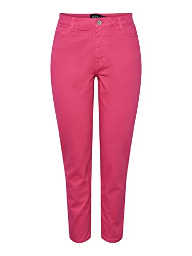 PIECES Damen Pckesia Mom Hw ANK JNS Colour Noos Bc Jeans, Beetroot Purple, M EU von PIECES