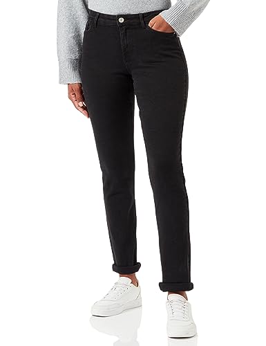 PIECES Damen Pckesia Mw Straight BLC Jeans Noos Cp, Schwarz, 26W / 30L von PIECES